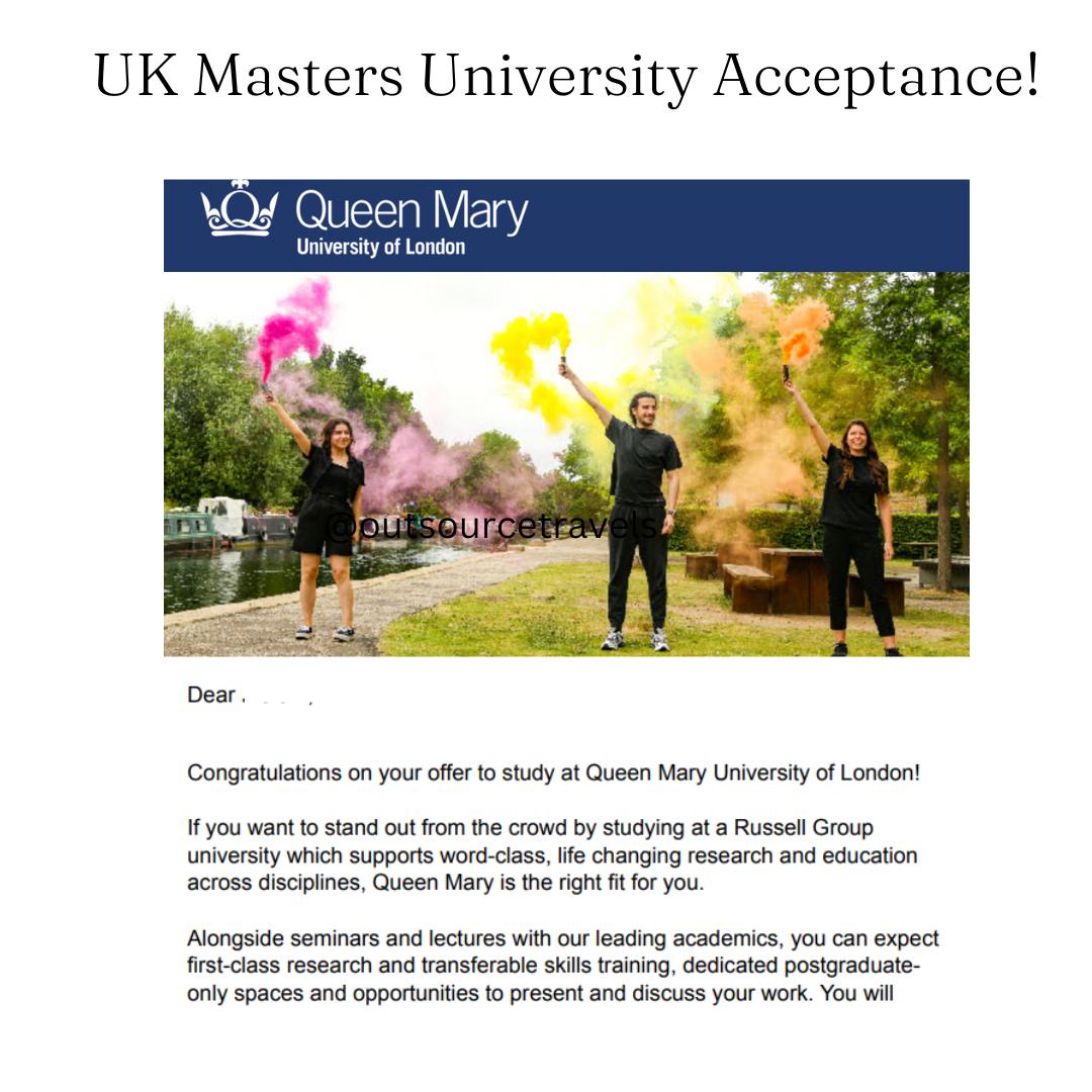 University of London Acceptance Letter